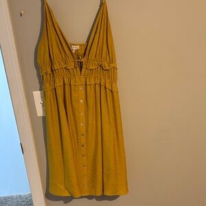 Yellow Button-Down Women's Dress